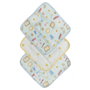 Loulou Lollipop Washcloth 3-pieces Set - Breakfast Blue